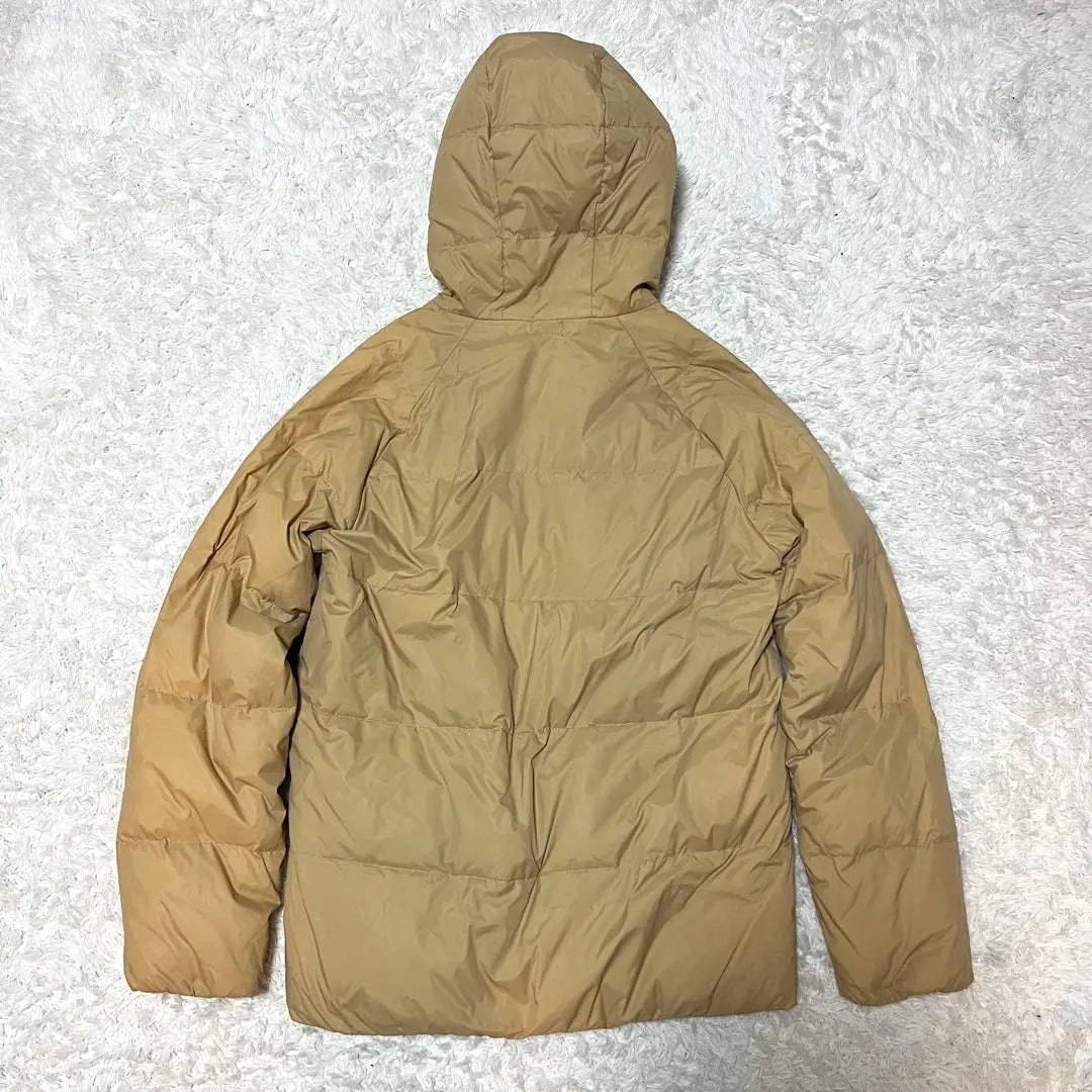 Beautiful condition Onitsuka Tiger Down Jacket Beige Hooded Padded M