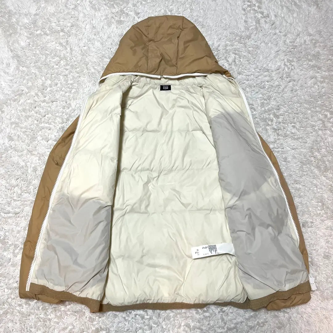 Beautiful condition Onitsuka Tiger Down Jacket Beige Hooded Padded M