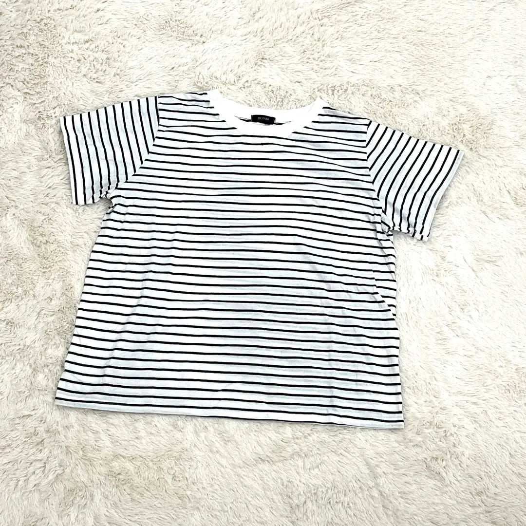 ✨️Good condition✨️Stripe shirt large white summer item