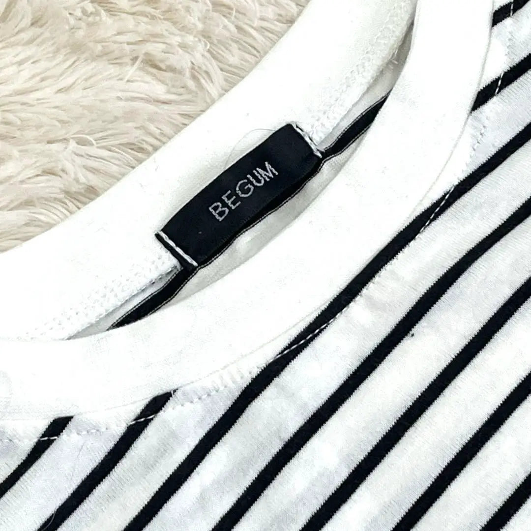 ✨️Good condition✨️Stripe shirt large white summer item