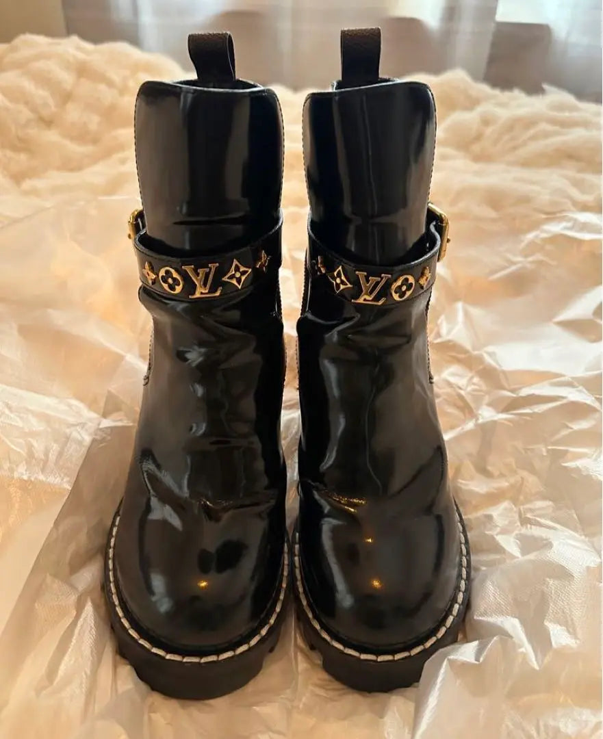 Vuitton Star Trail Line Leather Monogram Studs Ankle Boots