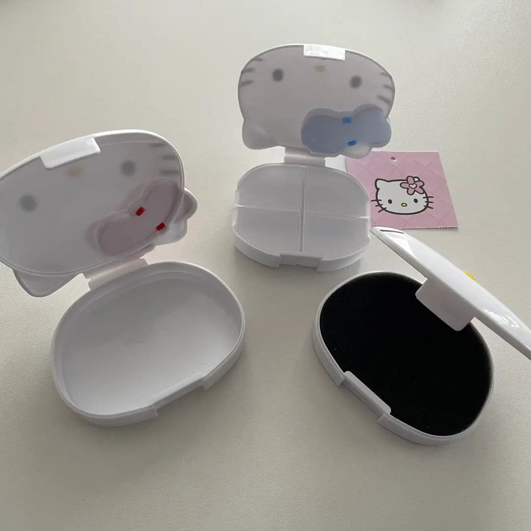 Estuche para medicamentos de Hello Kitty de Sanrio, estuche para artículos pequeños, juego de 3