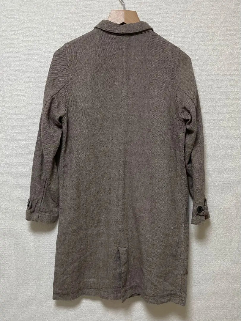 ichi Ichi Brown Long Coat Spring/Summer Cotton Linen