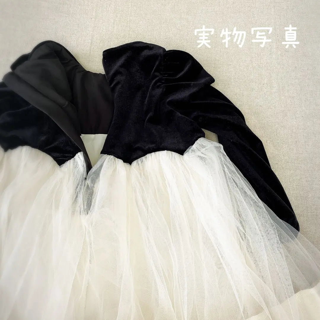 ♡ Tulle Dress One Piece Black White ♡ 150 Cute Formal E