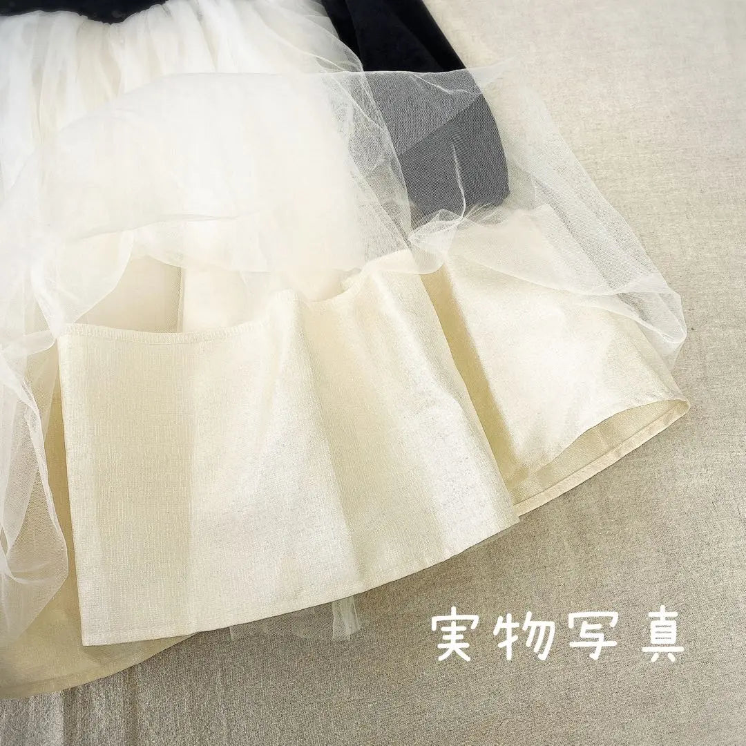 ♡ Tulle Dress One Piece Black White ♡ 150 Cute Formal E