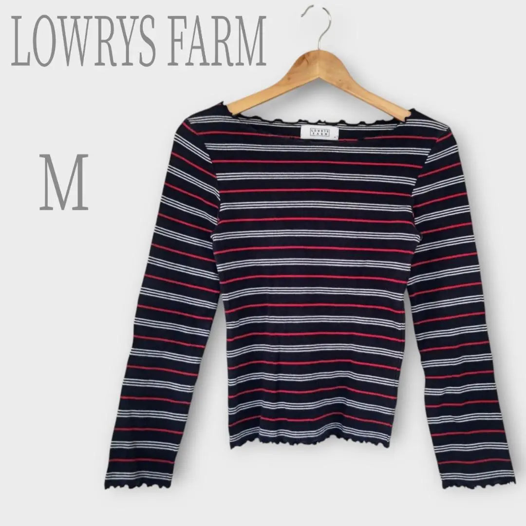 Lowry's Farm Mellow Ruffle Border Cut and Sew Boat Neck Long Sleeve