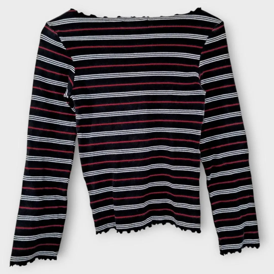 Lowry's Farm Mellow Ruffle Border Cut and Sew Boat Neck Long Sleeve