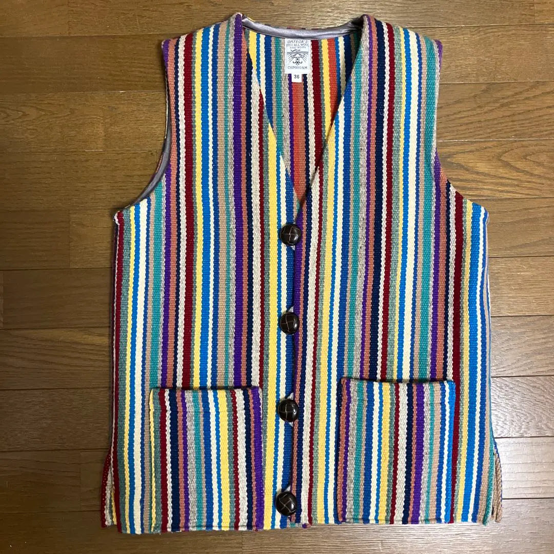 ORTEGA'S striped wool vest 36