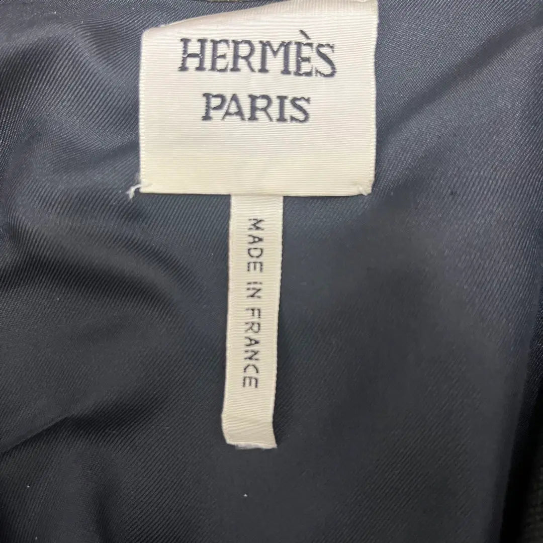 HERMES Hermes Leather Coat Serie Button Runway with Belt