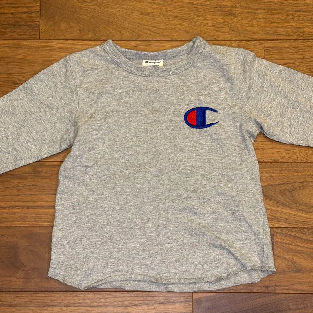 ✨CHAMPION Champion Gray Long T 120cm Logo Embroidery✨ | ✨CHAMPION チャンピオン グレー ロンT 120cm ロゴ刺繍✨