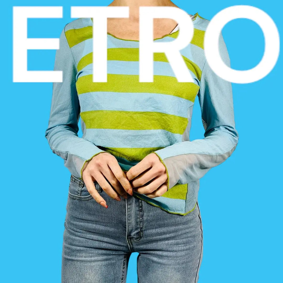 [Popular] ETRO Striped Long Sleeve T-shirt Sheath