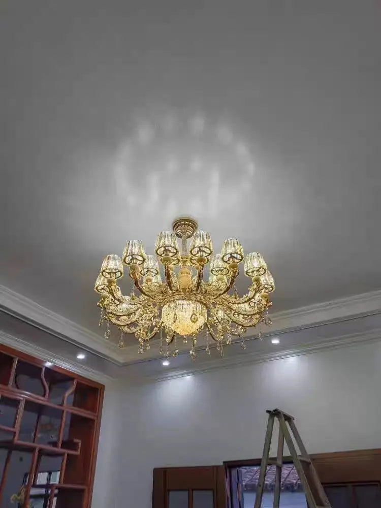 Gold Crystal Chandelier 8 Lights