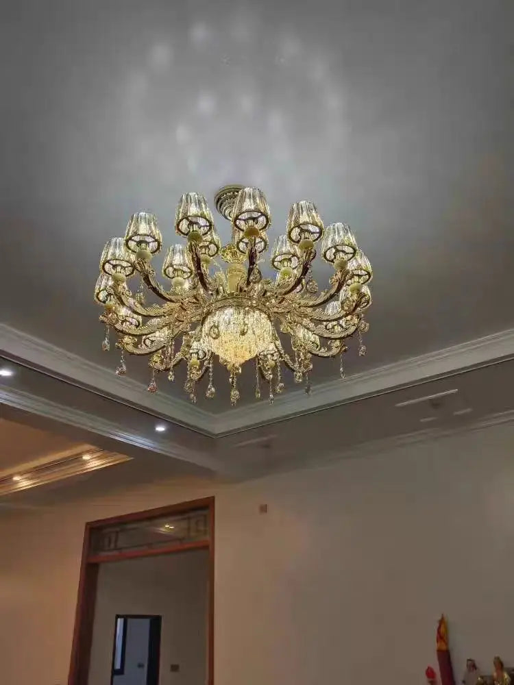 Gold Crystal Chandelier 8 Lights