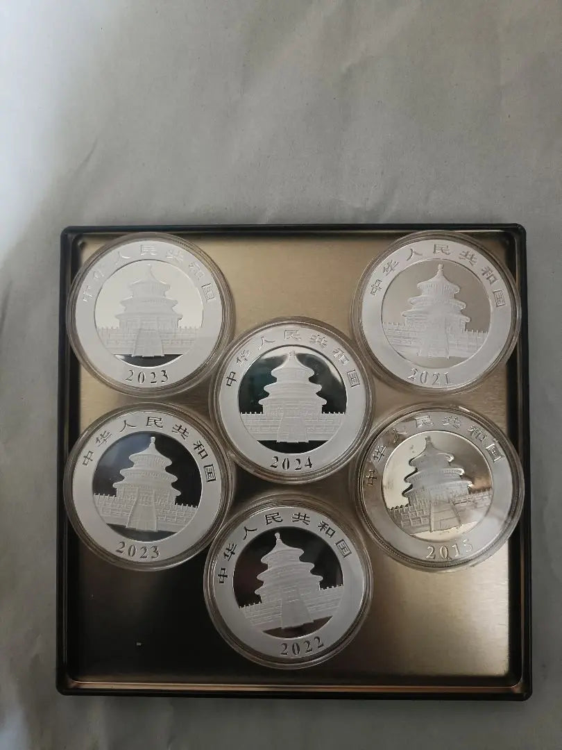 Panda silver coin set of 6 pieces sold