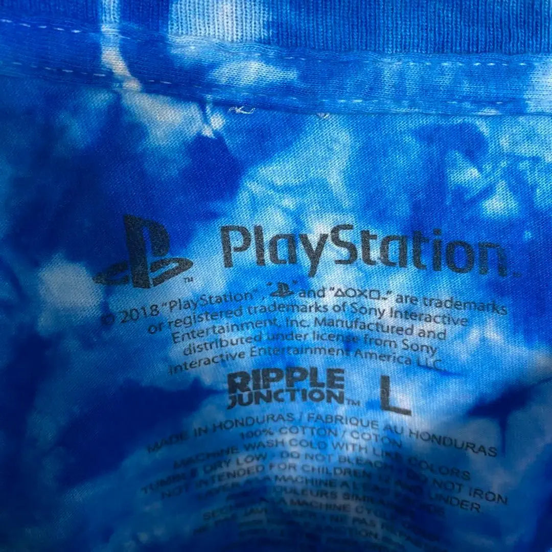 PlayStation Old clothes Game Sony T -shirt Short Sleeve Print Total Pattern L