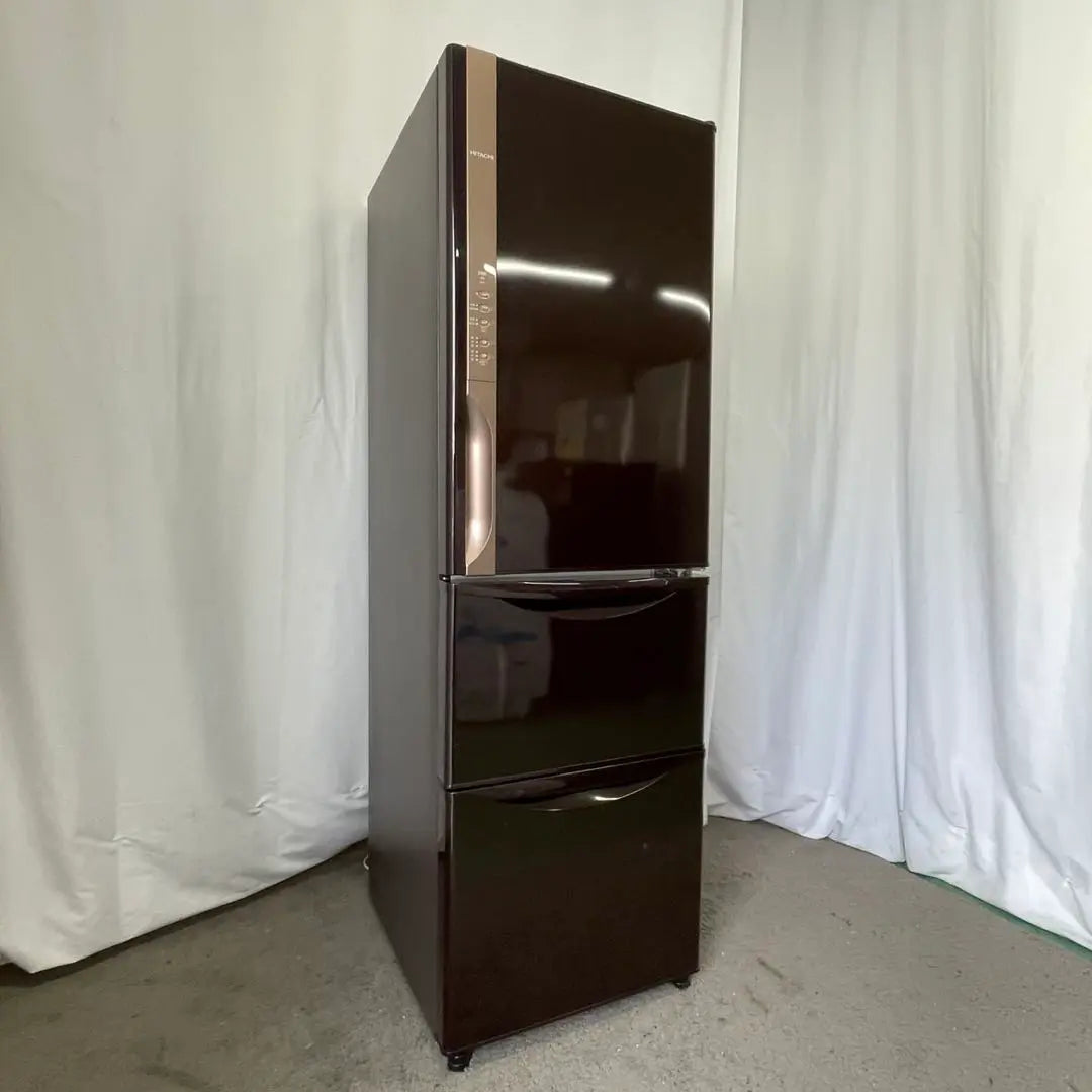 ❤️Free installation❤️ Hitachi refrigerator 300 liters, large capacity, cohabitation, dark brown, large, used