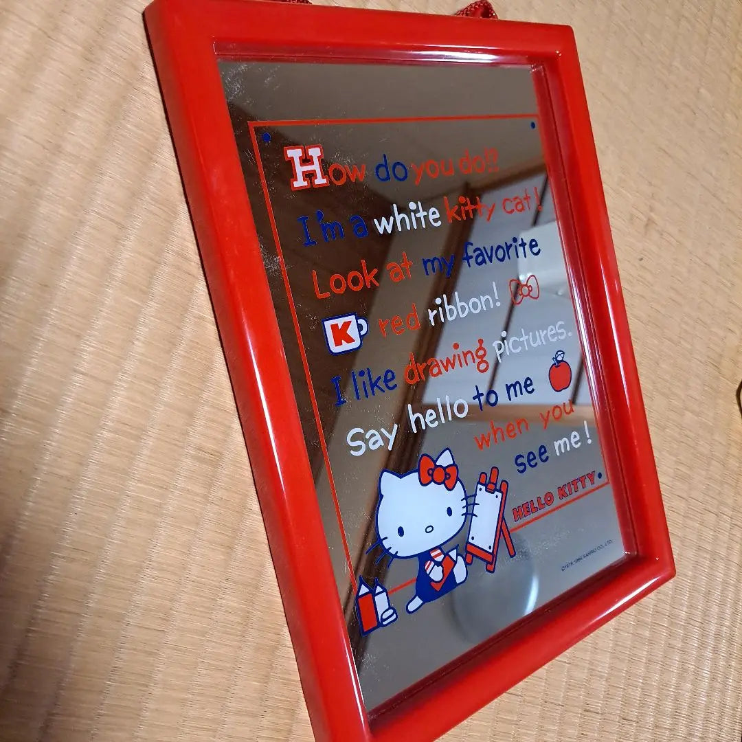 1976 SANRIO Hello Kitty Pub Mirror Wall-mounted Mirror Showa Retro