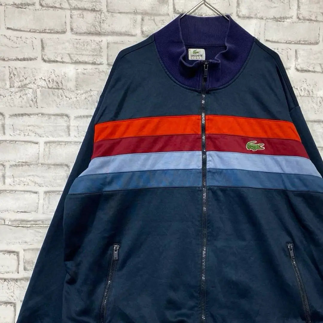 Lacoste jersey track jacket navy xl logo embroidery 18