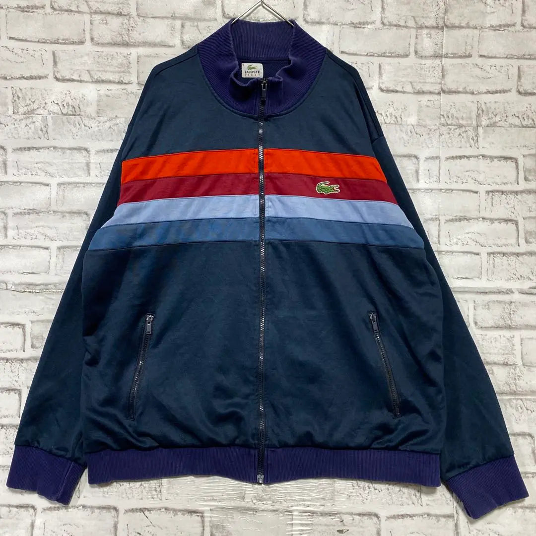 Lacoste jersey track jacket navy xl logo embroidery 18