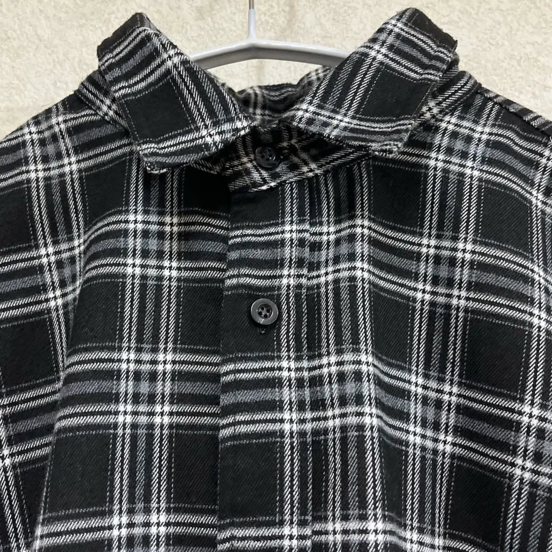 SLEEPINGTABLET Black and white check pattern overwide shirt