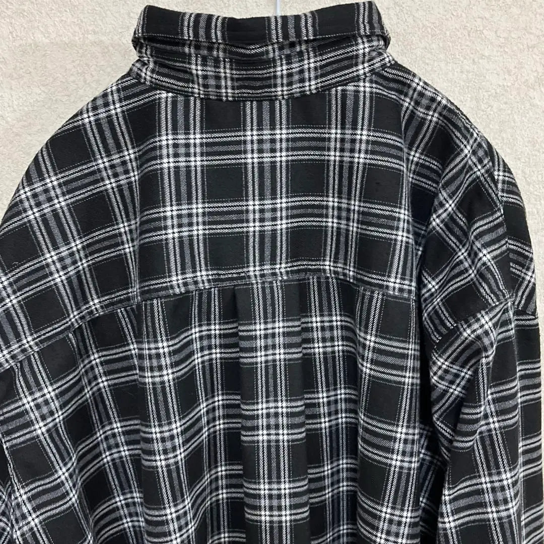 SLEEPINGTABLET Black and white check pattern overwide shirt