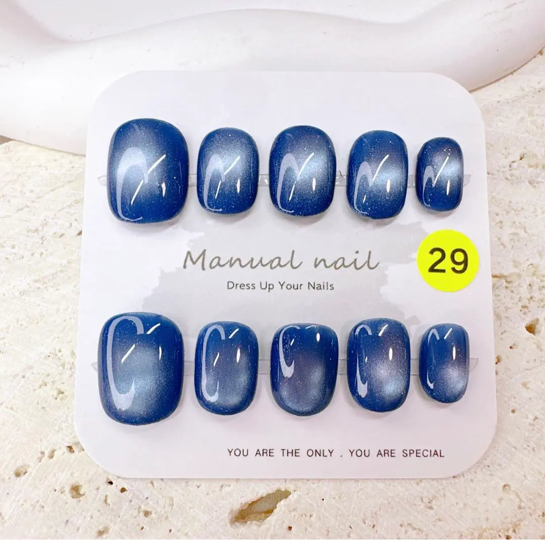 Magnet Actual Nail Tip Fake Nail Mass Production Princess Nail Glass Nail Blue Nuance