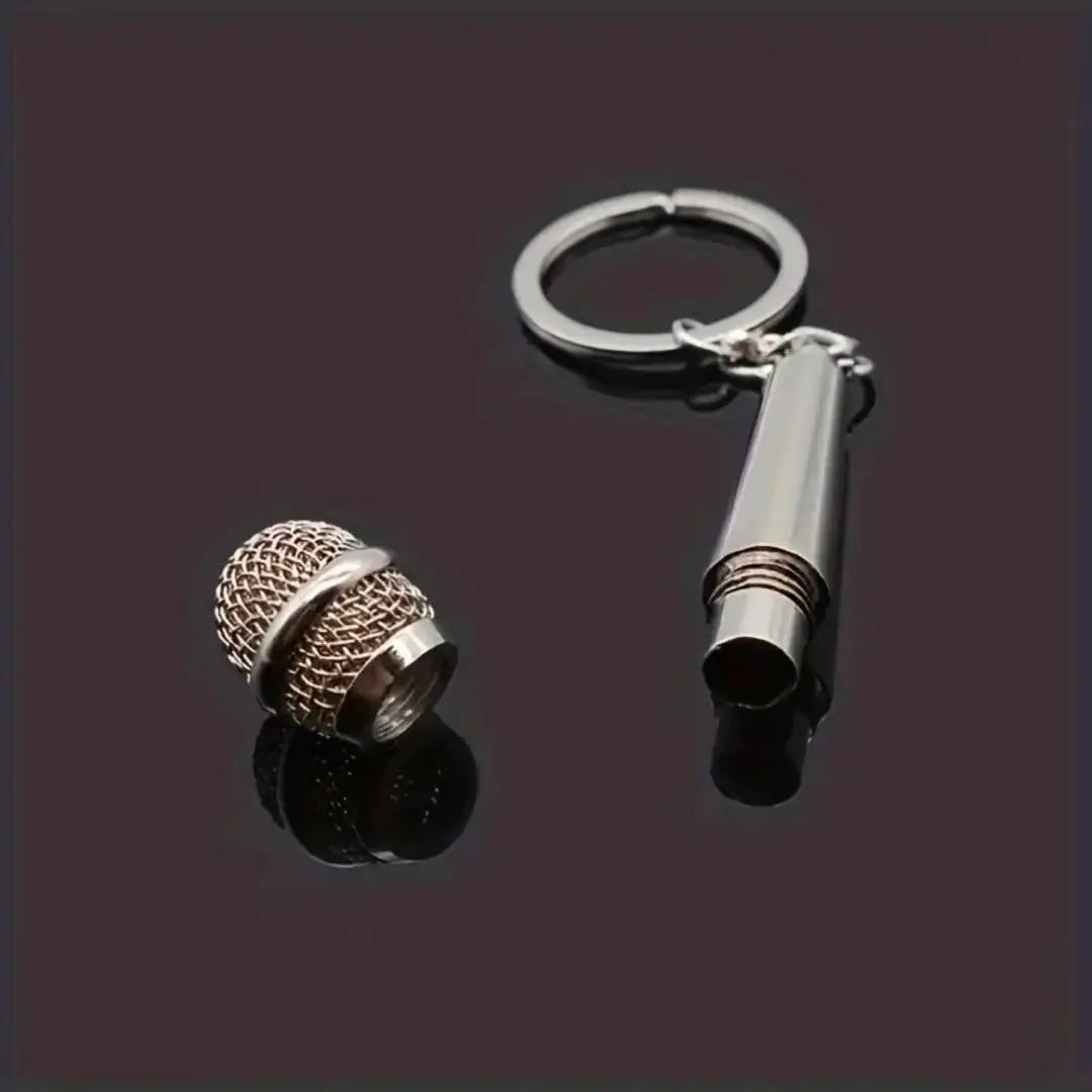 Microphone key ring Silver Favorite activity Favorite microphone Microphone key chain idol