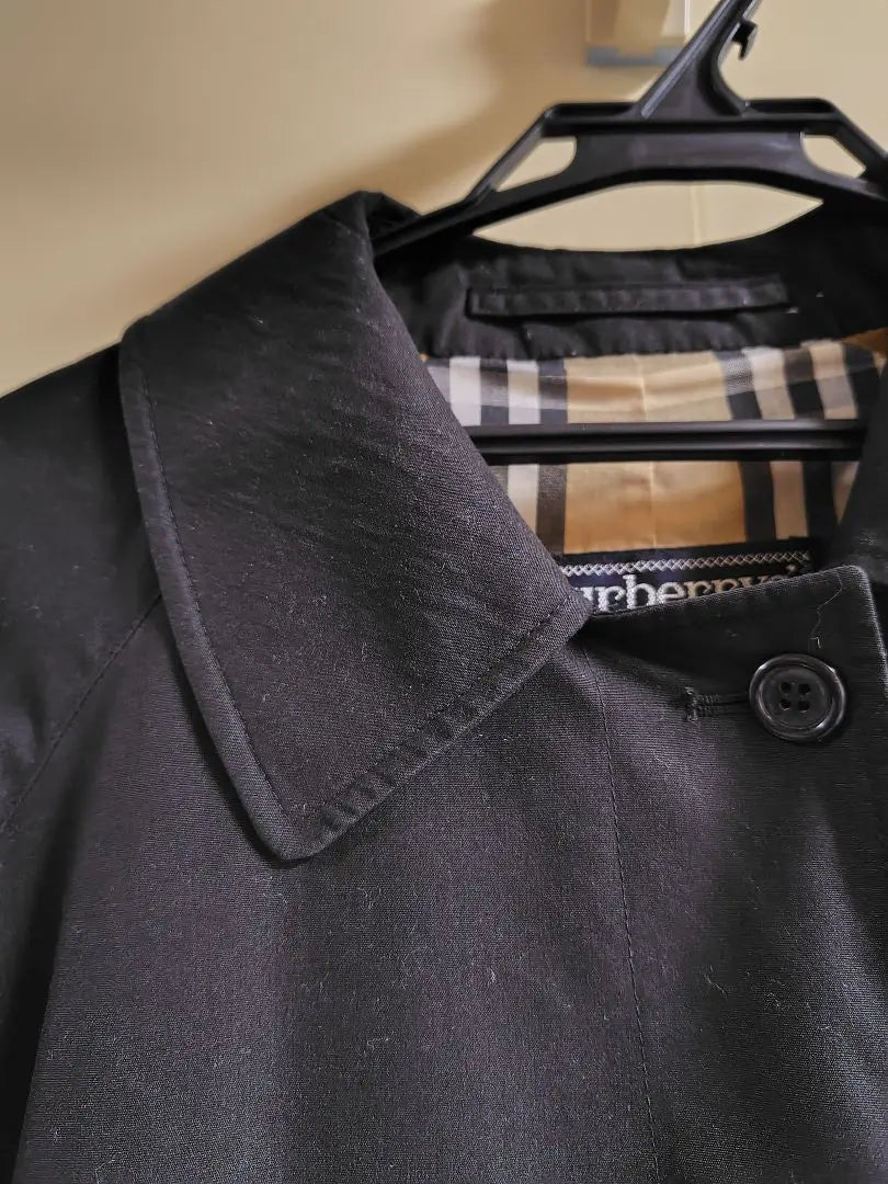 BURBERRY ☆ Burberry ☆ Stainless Color Coat Large Black | BURBERRY☆バーバリー☆ステンカラーコート大きめ黒