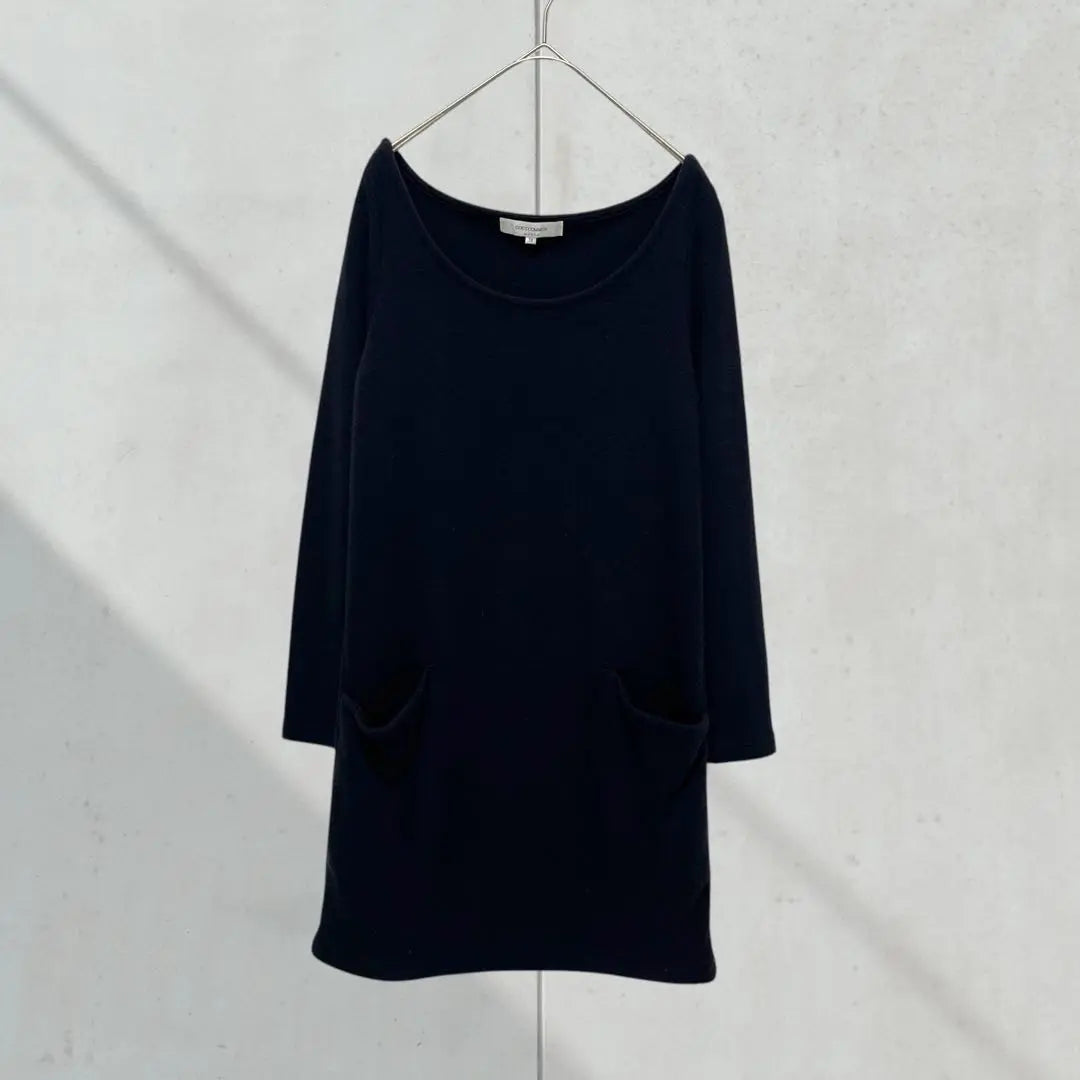 2536 [Goo Commune] Knit Tunic Long Sleeve Navy M Loose