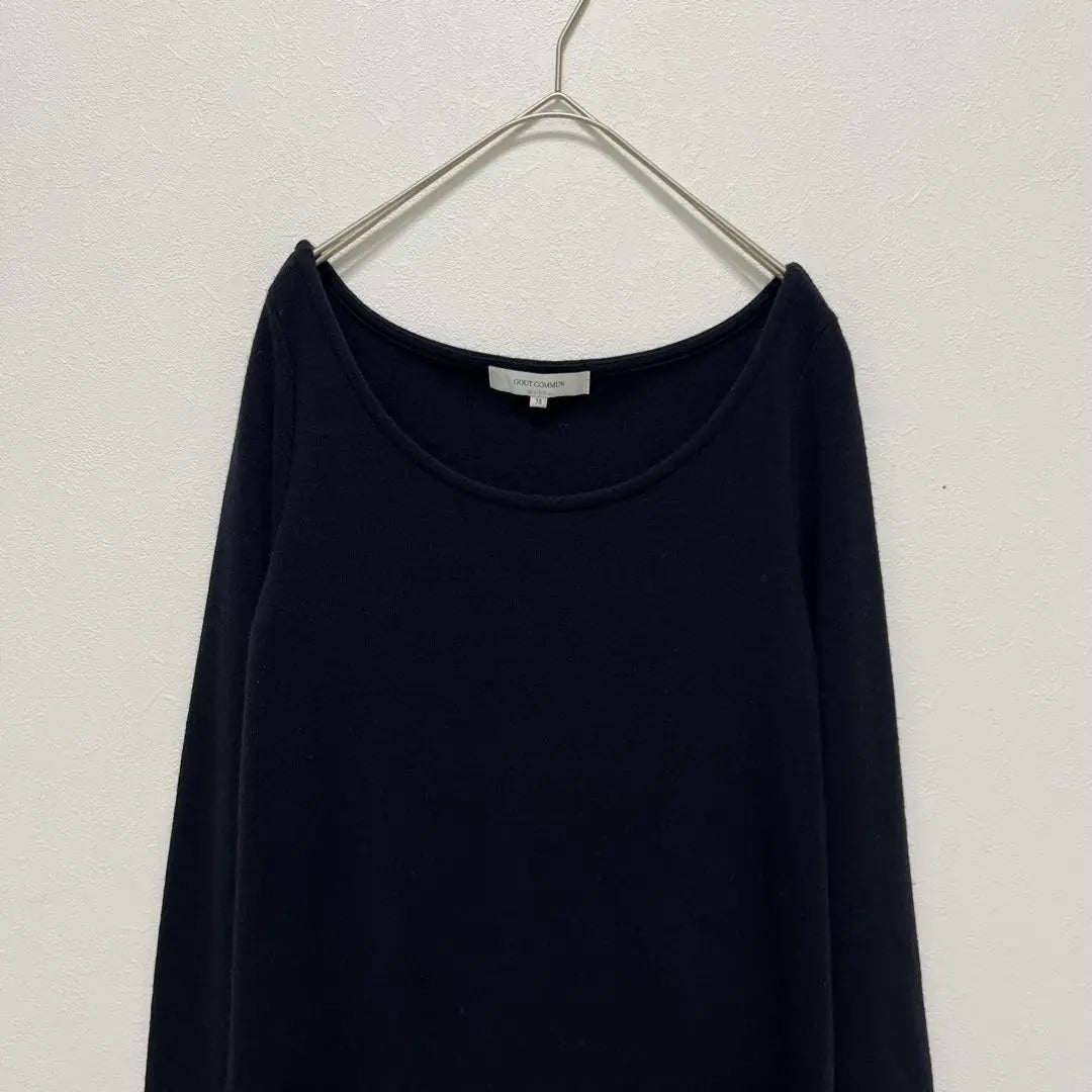 2536 [Goo Commune] Knit Tunic Long Sleeve Navy M Loose