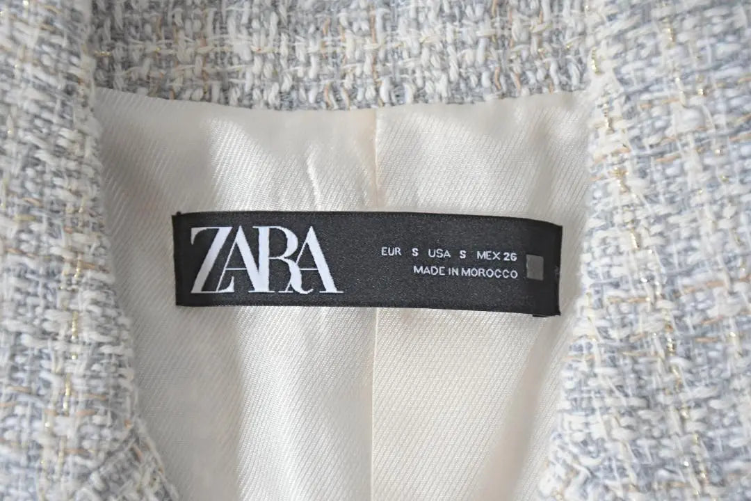 ZARA: Blazer/Chaqueta de tweed doble de algodón/Zara/Talla S