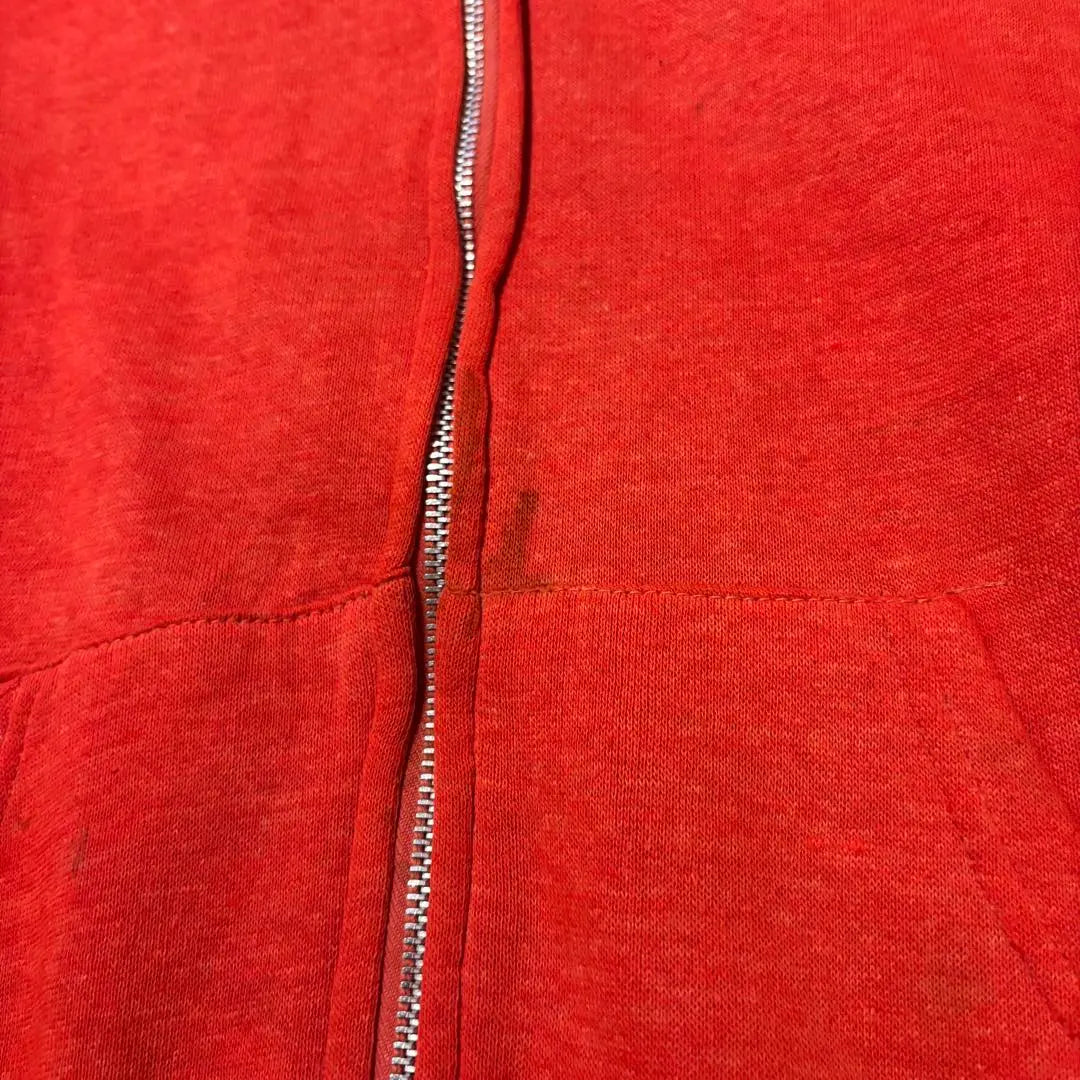 60s 70s vintage zip hoodie red sunfade