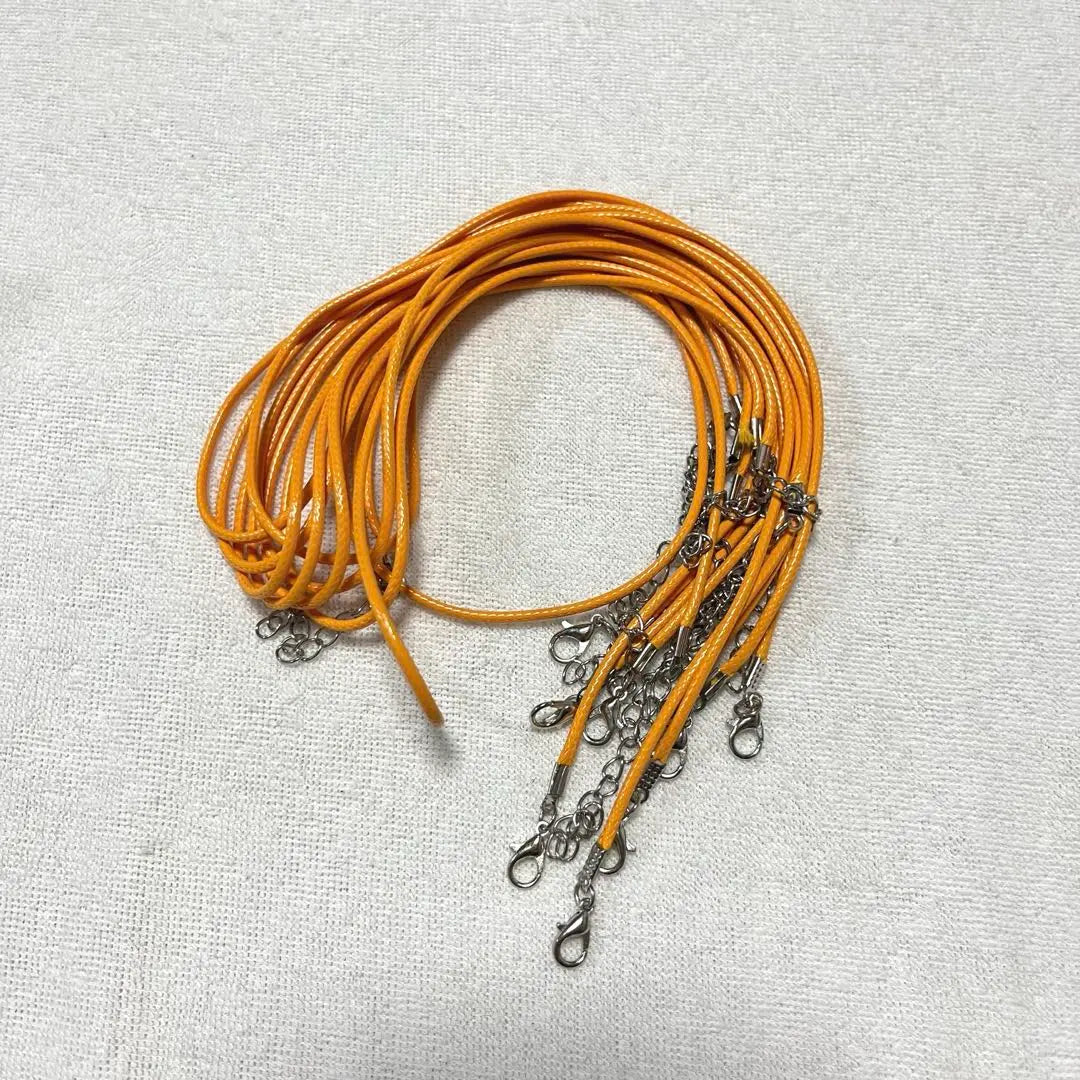 Wax Necklace String with Clasp 43cm Orange 10pcs