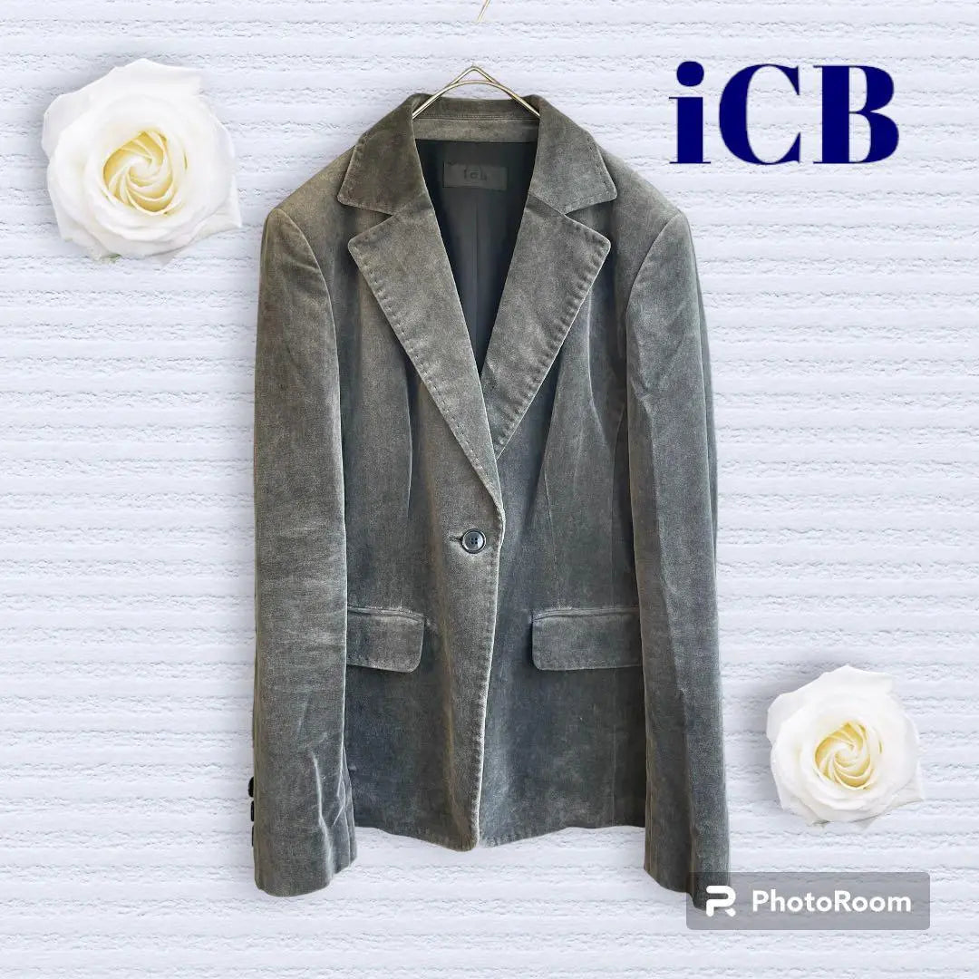 Chaqueta Ithby gris 1 boton algodon office formal | アイシービー ジャケット グレー １つボタン コットン オフィス フォーマル