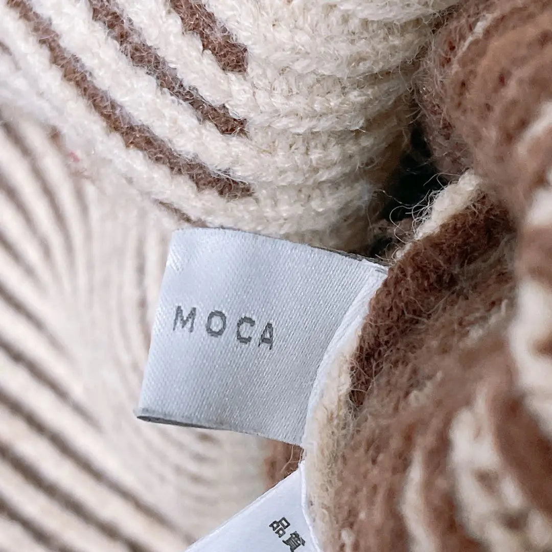 [SELECT MOCA] Long sleeve high neck knit sweater striped (F) Autumn/Winter