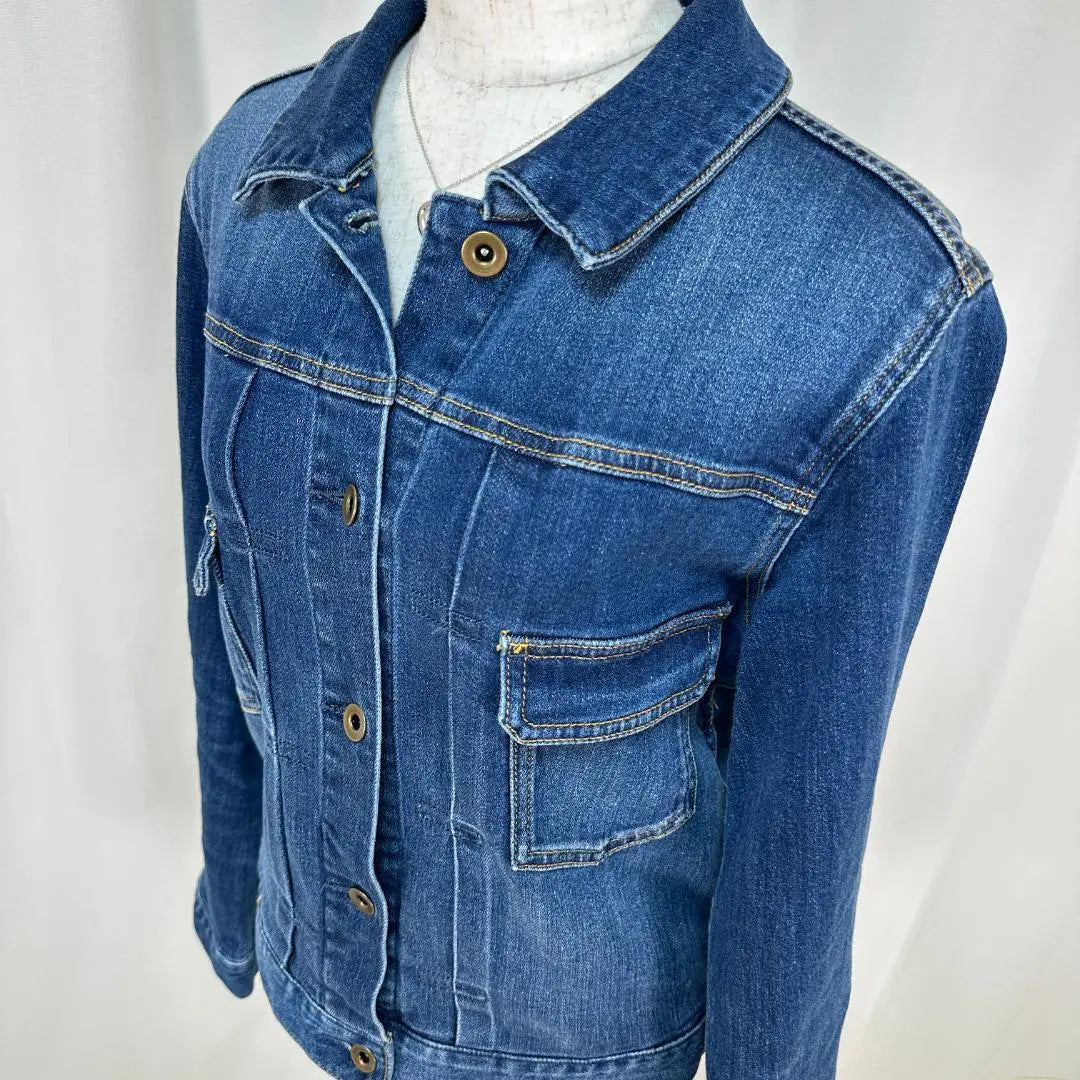 Maison de Beige Beautiful Silhouette Indigo Blue Long Sleeve Denim Jacket L