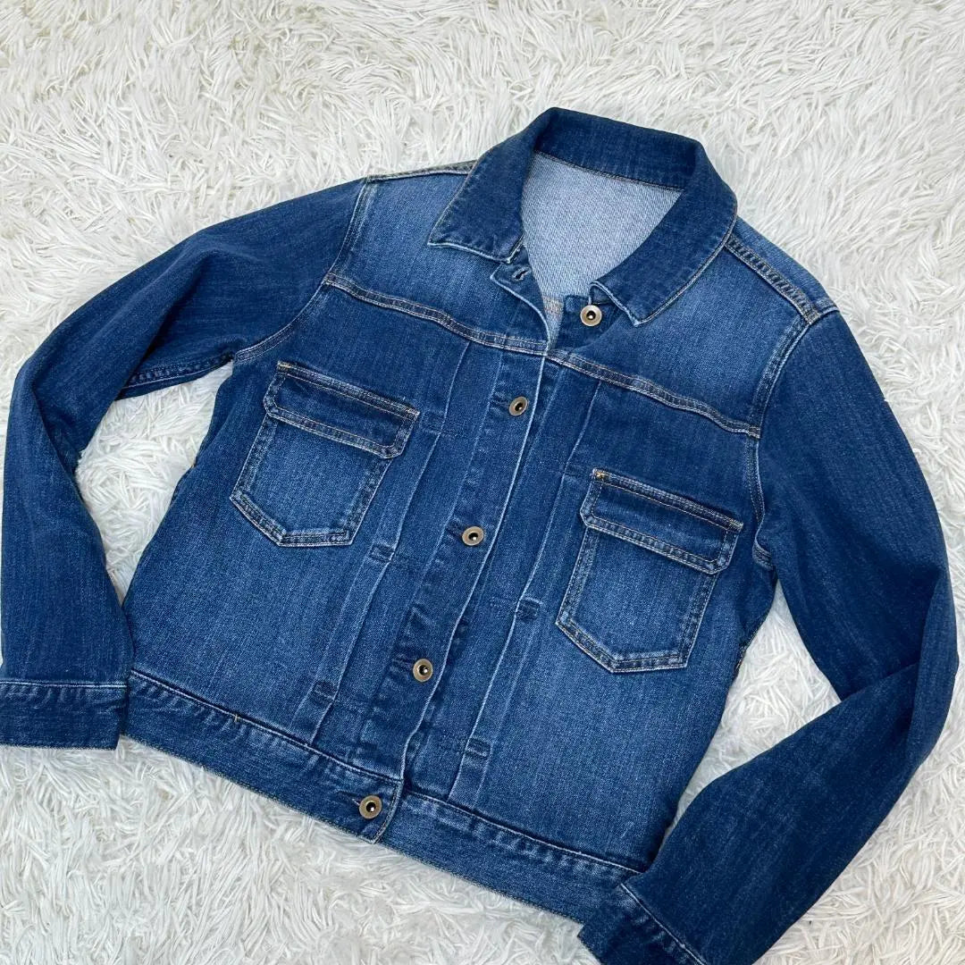 Maison de Beige Beautiful Silhouette Indigo Blue Long Sleeve Denim Jacket L