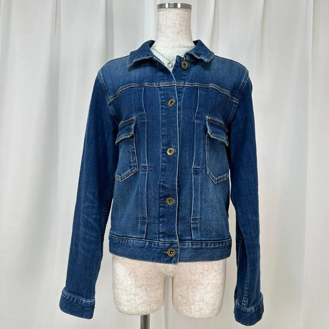 Maison de Beige Beautiful Silhouette Indigo Blue Long Sleeve Denim Jacket L