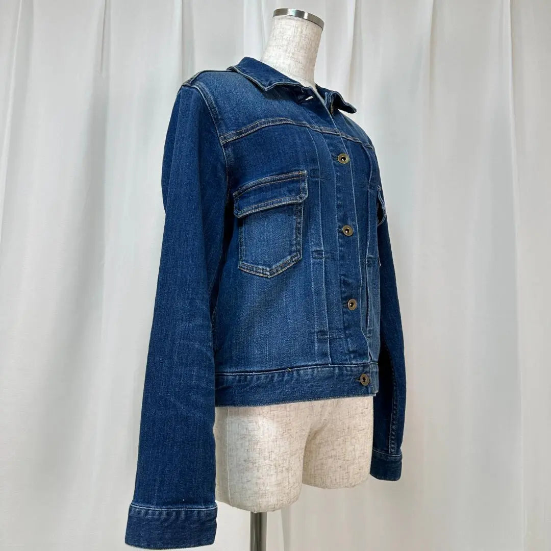 Maison de Beige Beautiful Silhouette Indigo Blue Long Sleeve Denim Jacket L