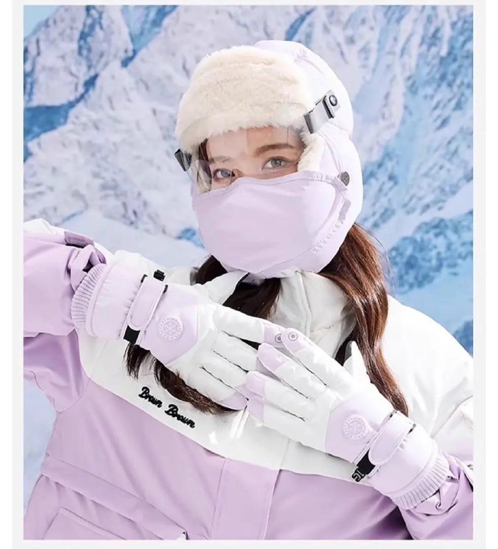 Back in stock‼ ︎】Ski gloves, snowboarding, ladies, skiing, gloves, purple, purple