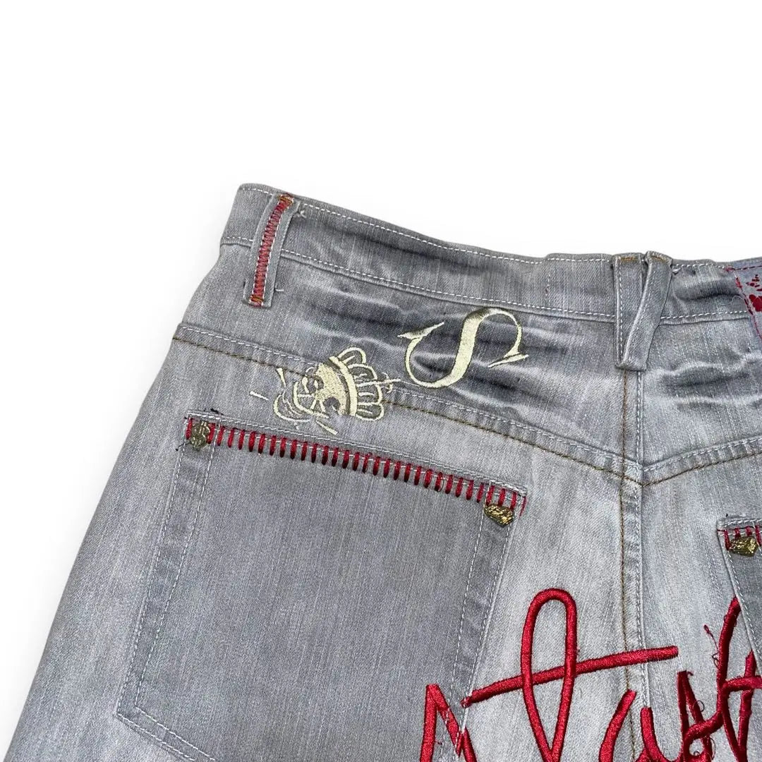 Slash House Gray Denim Pants B-style HIPHOP Y2K