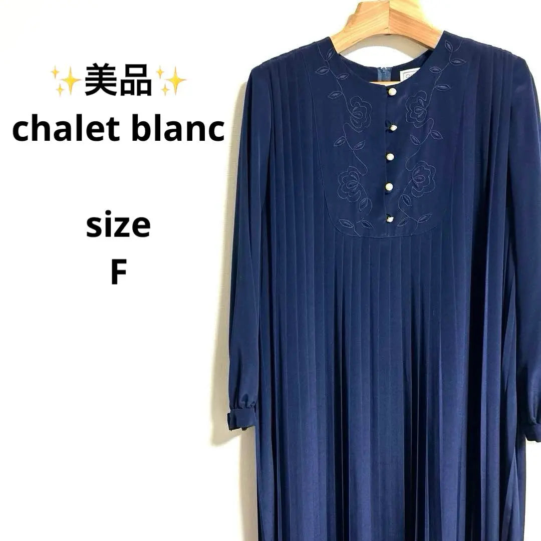 ✨Beautiful condition✨Chalet Blanc Navy Pleated Dress Size [F]