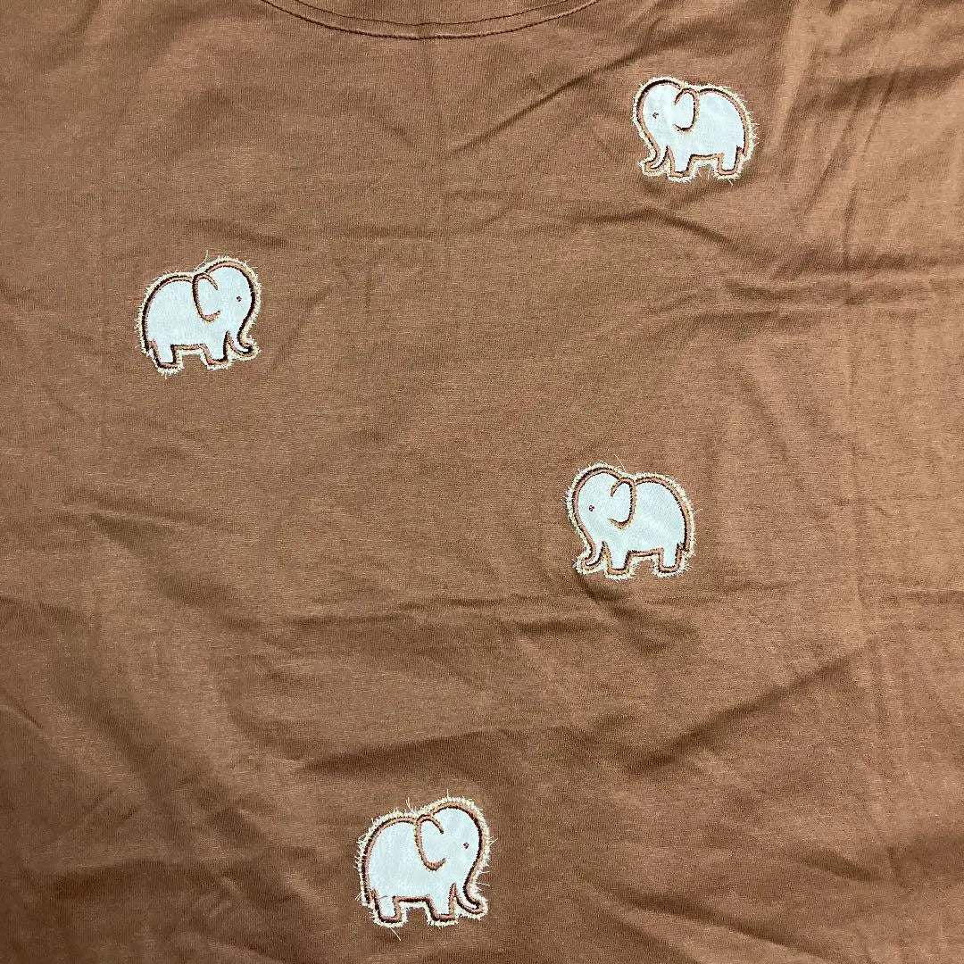 Camiseta Mujer Vieja Bordado Elefante Elefante Sierra | 古着女子 Tシャツ 刺繍 象 ゾウ カットソー