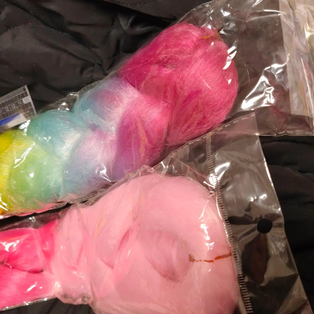 Doll Hair Transplant Hair Parts Gradient Rainbow