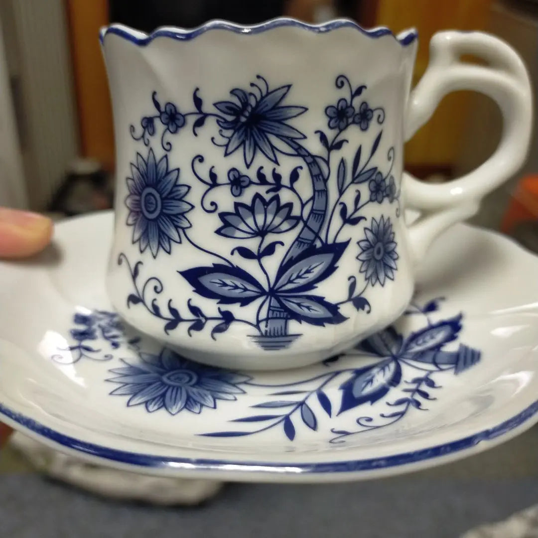 Blue floral tableware set 6 pieces