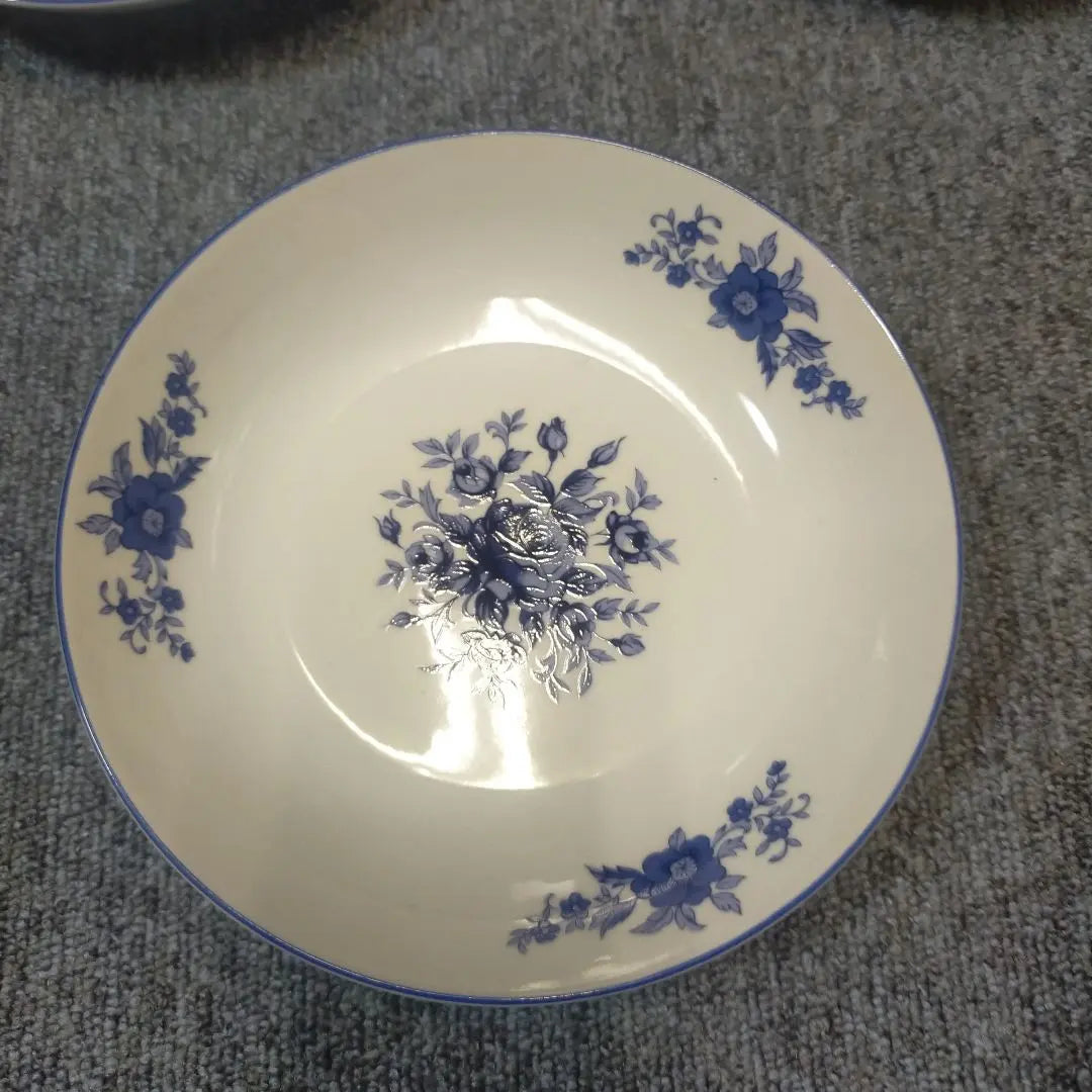 Blue floral tableware set 6 pieces