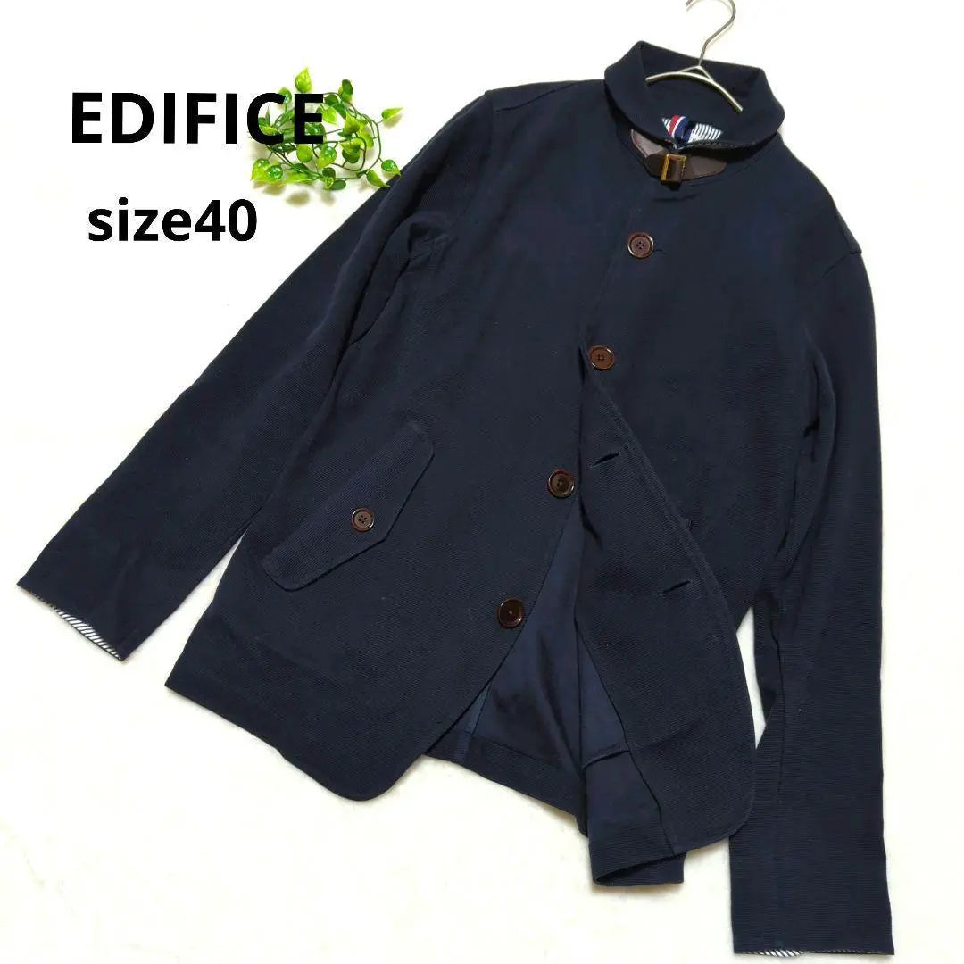 1389 ★ Edifice Cotton Jacket [40] Navy elegant adult casual