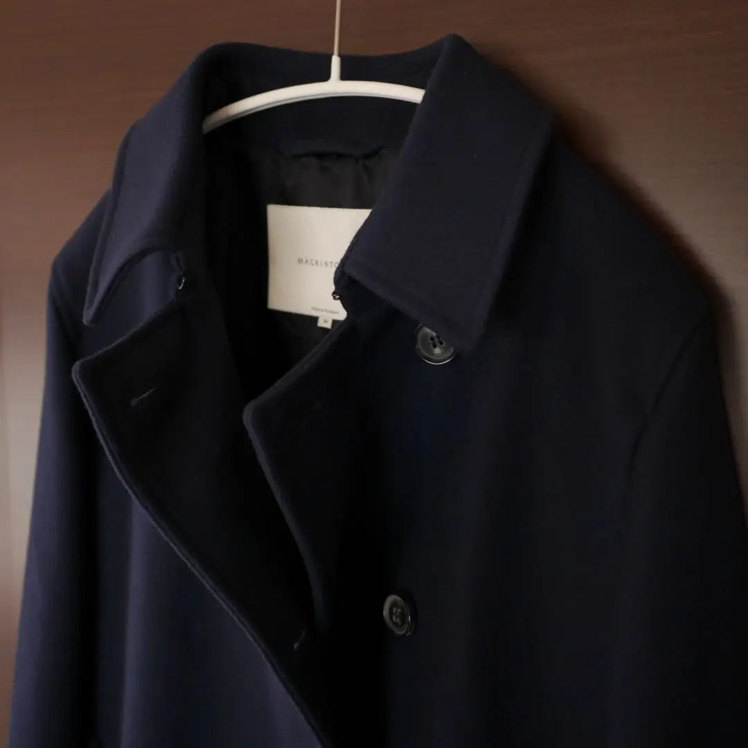 Macintosh Melton Coat Navy