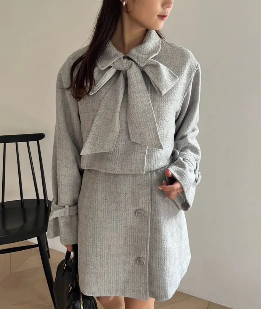 one after another NICE CLAUP multi-way ribbon coat