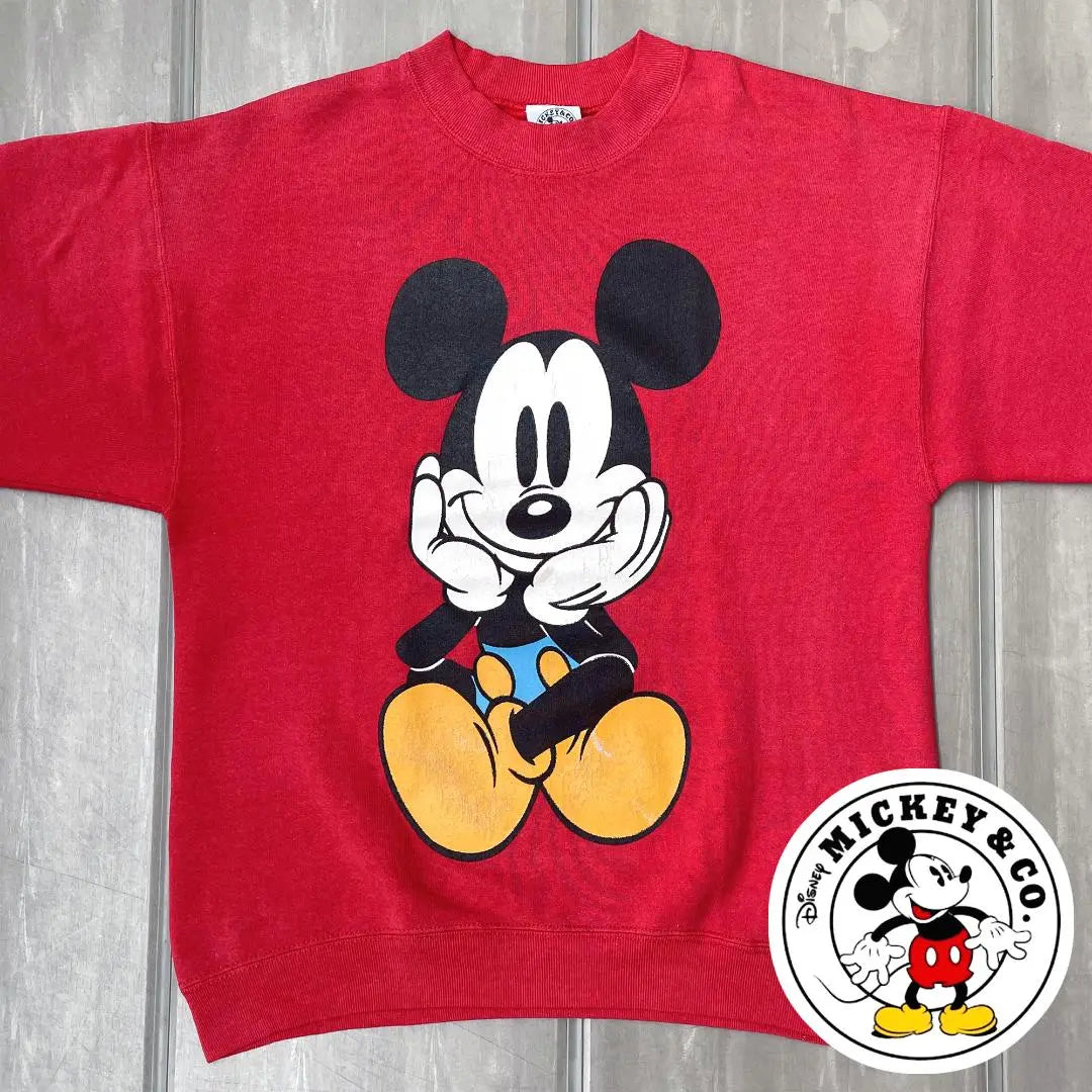 [Made in the 90s USA] Disney Mickey Sweatshirt Blue Panties Sitting Vintage